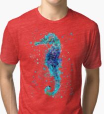 Blue Seahorse Tri-blend T-Shirt