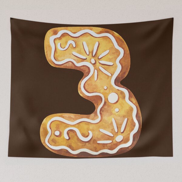 Item preview, Gingerbread Cookie Shaped Number 3 designed and sold by Alicia Chee.