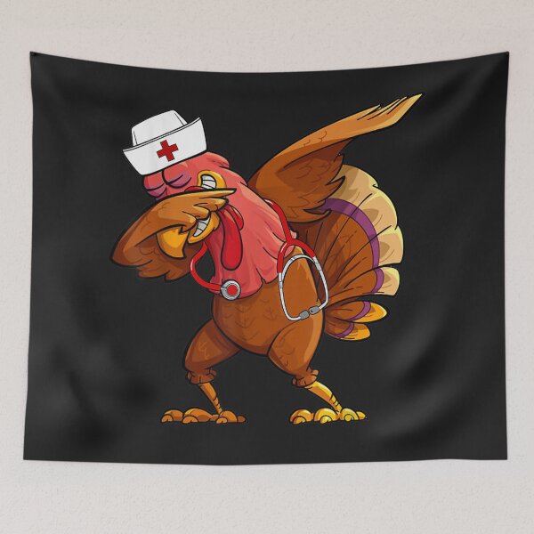 Item preview, Thanksgiving Scrub Tops Turkey Dabbing Nurse Holiday Nursing designed and sold by LaThresRice.