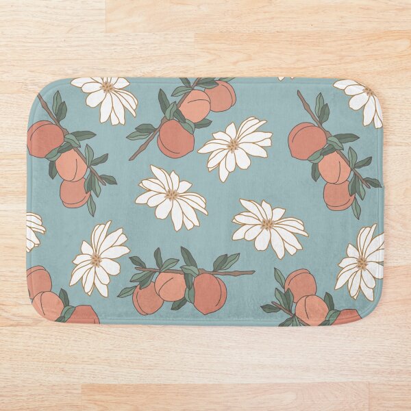 Aperçu de l'œuvre Peach and Daisy Aesthetic Spring Nature Motif floral de corail pastel créée et vendue par cation-studio.