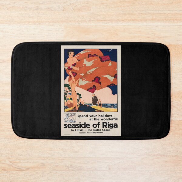 Item preview, seaside of Riga retro poster designed and sold by CorasPosters.