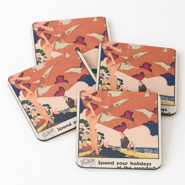 Item preview, seaside of Riga retro poster designed and sold by CorasPosters.