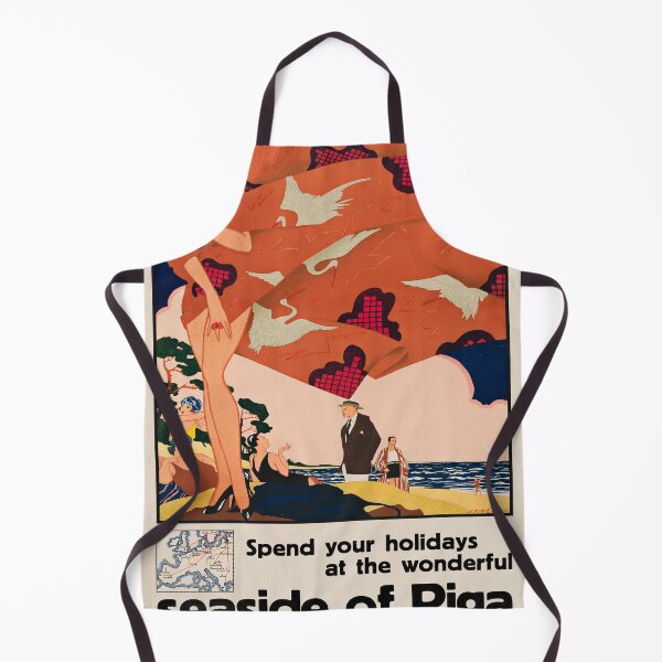 Item preview, seaside of Riga retro poster designed and sold by CorasPosters.