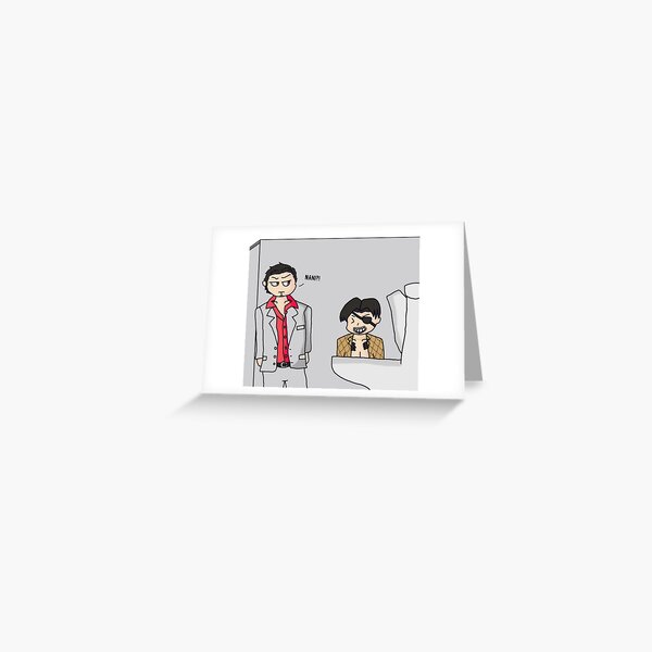 majima everywhere: bathroom stall Greeting Card
