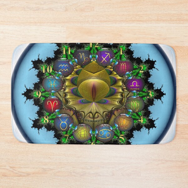 Item preview, Fractal Trace Shadow Clock with Zodiac Signs designed and sold by barrowda.