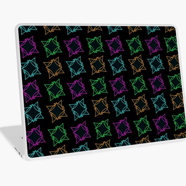 Motif étoiles filaire noire de couleurs multicolore sur fond noir Skin adhésive d'ordinateur