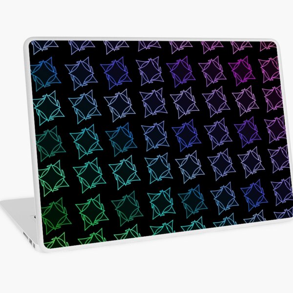 Motif étoiles filaire dégradé multicolore sur fond noir Skin adhésive d'ordinateur