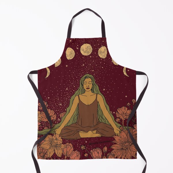 Item preview, Yoga Meditation Girl Moon Phases Art red summer designed and sold by sierratruong.