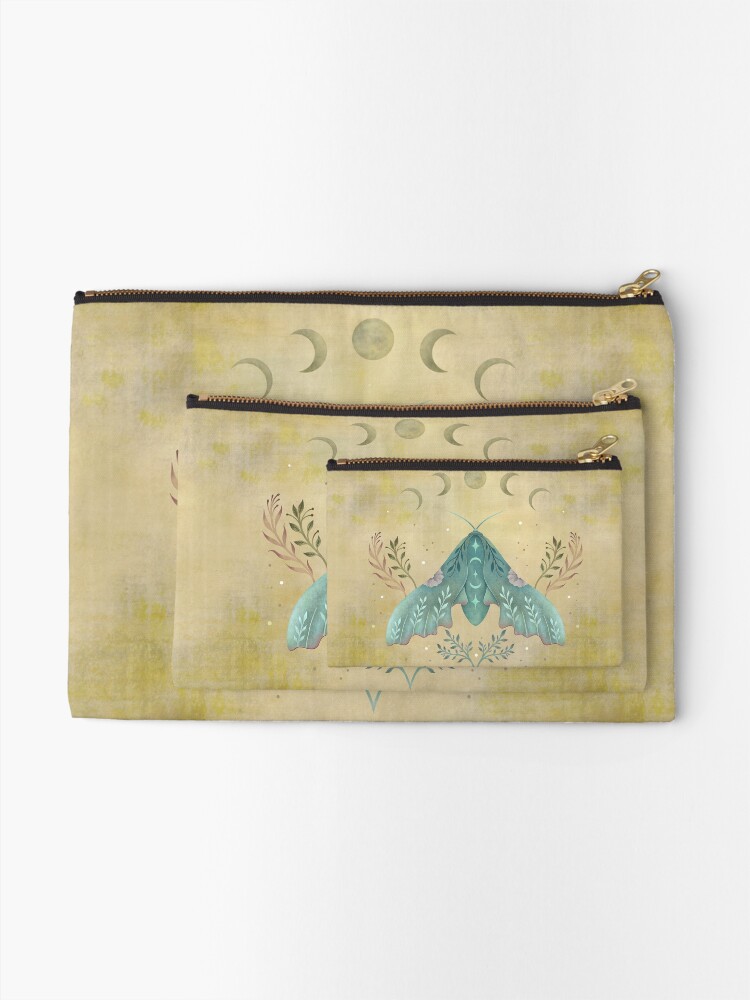 Alternate view of Luna and Moth - Oriental Vintage Zipper Pouch