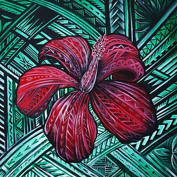 Aperçu de l'œuvre HIBISCUS ROUGE de ARTSHACKPRINTS