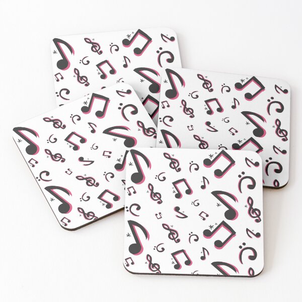 Item preview, Music Notes Pattern Drawing Pink & Black designed and sold by CreativTEES !.
