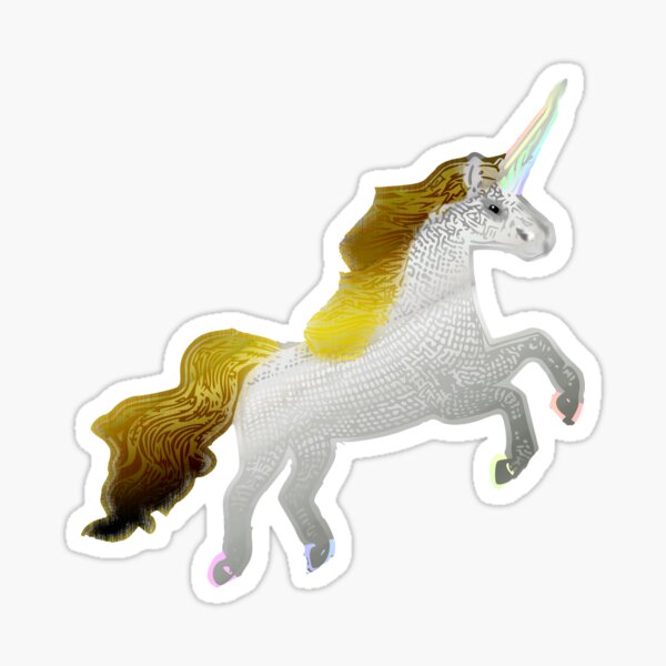 Hand-drawn textured Unicorn Sticker