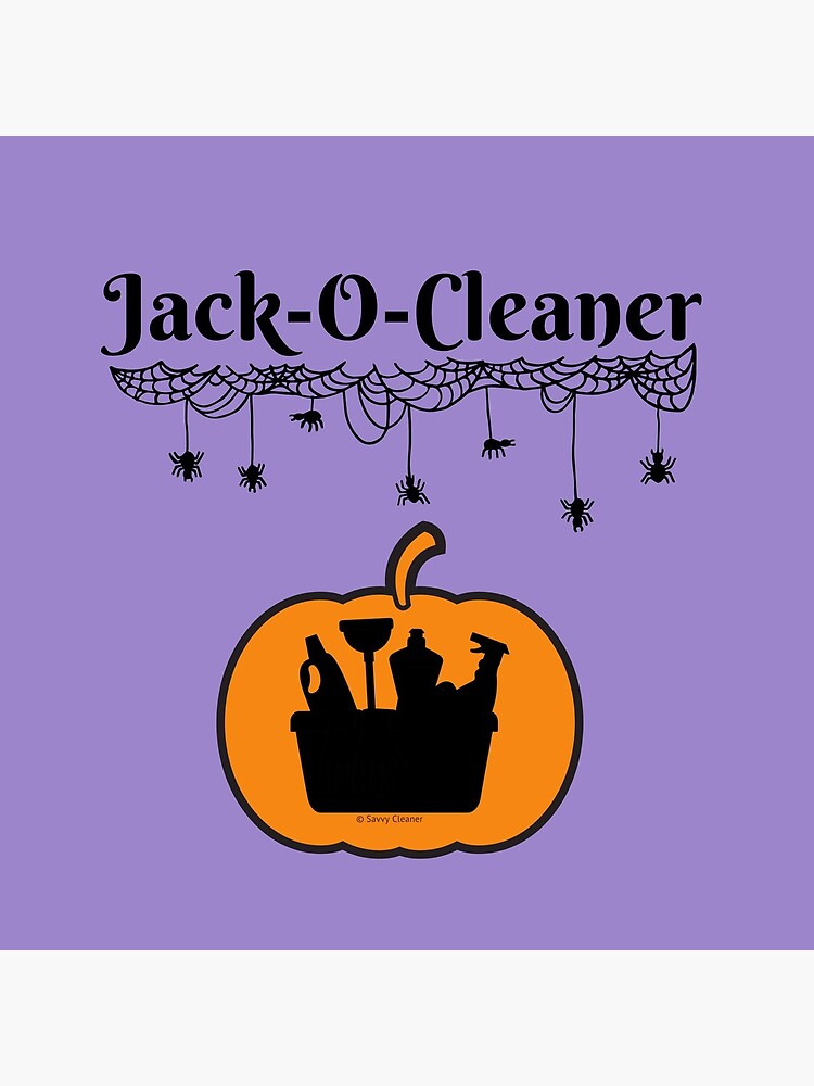 Thumbnail 5 of 5, Coasters (Set of 4), Jack-O-Cleaner Funny Cleaning Halloween Cleaning Supplies Pumpkin Fun designed and sold by SavvyCleaner.