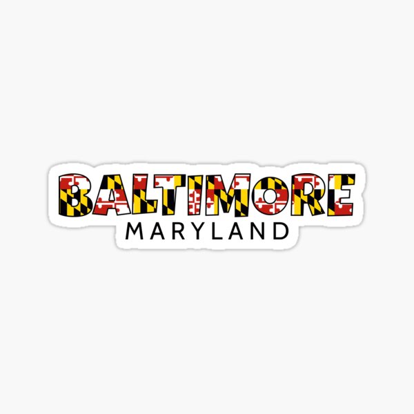 Baltimore Maryland flag word art Sticker