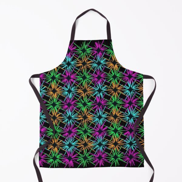 Item preview, Multicolored wireframe flower pattern on black background designed and sold by Stéphane  Thirion.