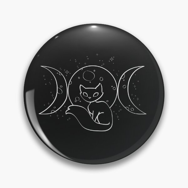 Item preview, Spooky Cat Moon Phases (white lines) | Minimalist Vector Illustration designed and sold by Karli Mogen.