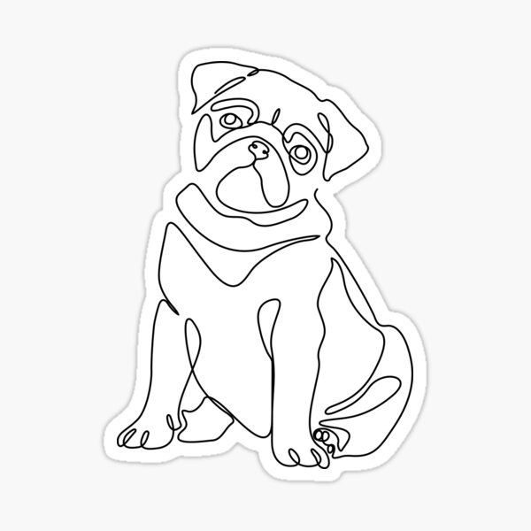 pug line art