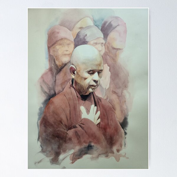 Item preview, Thich Nhat Hanh, Buddhist monk watercolor, Plum village designed and sold by Carlos Taylor.