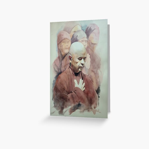 Item preview, Thich Nhat Hanh, Buddhist monk watercolor, Plum village designed and sold by Carlos Taylor.