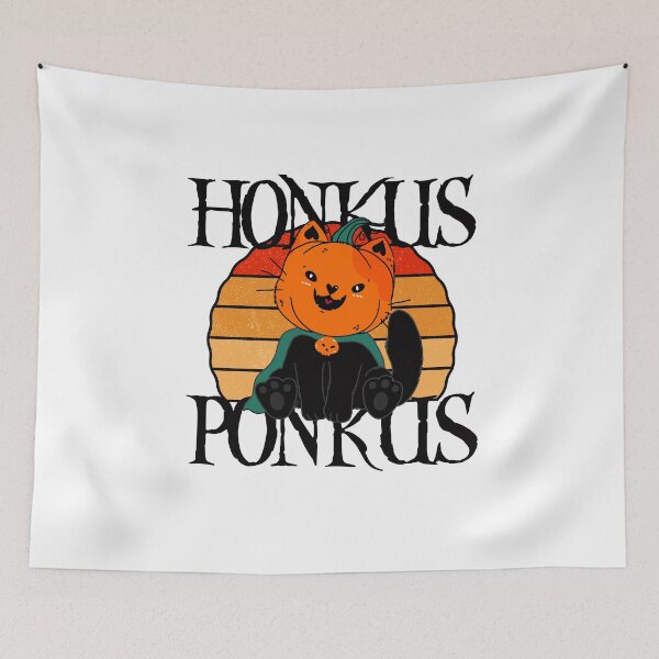 Item preview, Funny Halloween Cute Black Cat Witches Pumpkin Honkus Vintage Sunset designed and sold by ZETTIF ⭐⭐⭐⭐⭐.