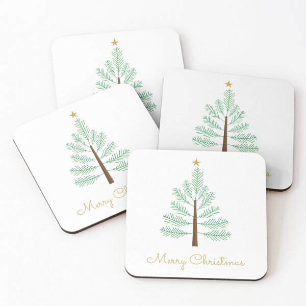 Item preview, Merry Christmas pine tree with gold star designed and sold by VondasCreations.