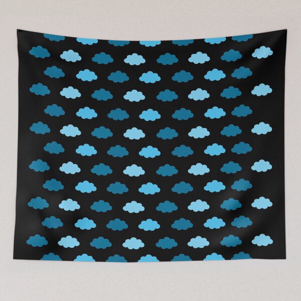 Item preview, Blue cloud pattern on black background designed and sold by Stéphane  Thirion.