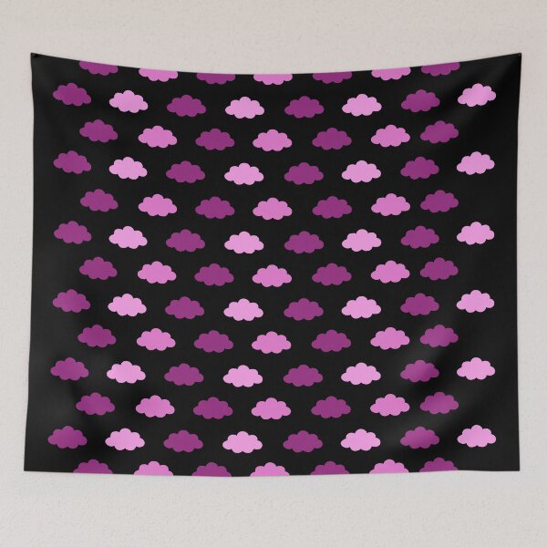 Item preview, Pink cloud pattern on black background designed and sold by Stéphane  Thirion.