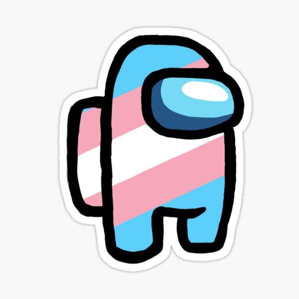 Among Us Ghost Transgender Pride Sticker" Sticker by butterdreams |  Redbubble