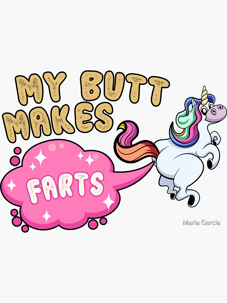 Funny Unicorn Fart Humor Sticker By Creativefit Redbubble