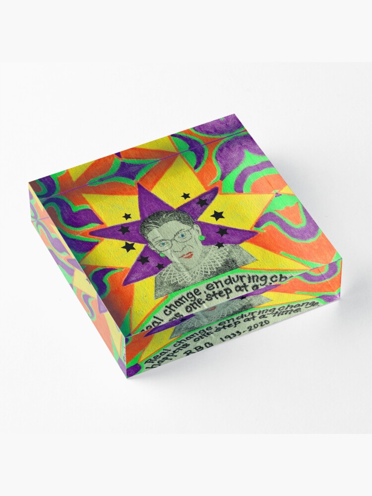 Alternate view of Ruth Bader Ginsburg with quote Acrylic Block