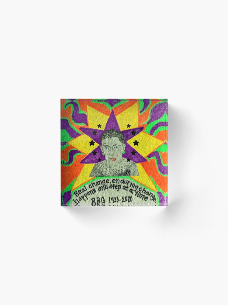 Alternate view of Ruth Bader Ginsburg with quote Acrylic Block