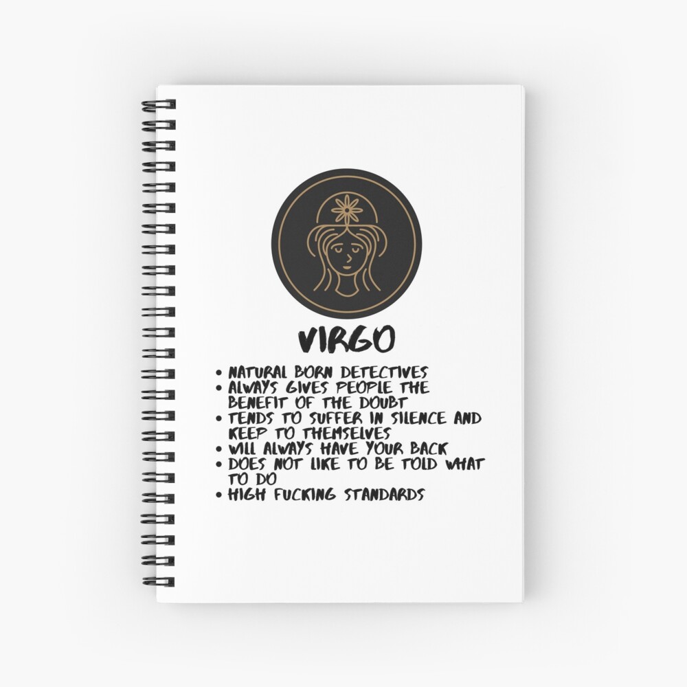 Virgo Zodiac Funny Description Spiral Notebook for Sale by ricknosis