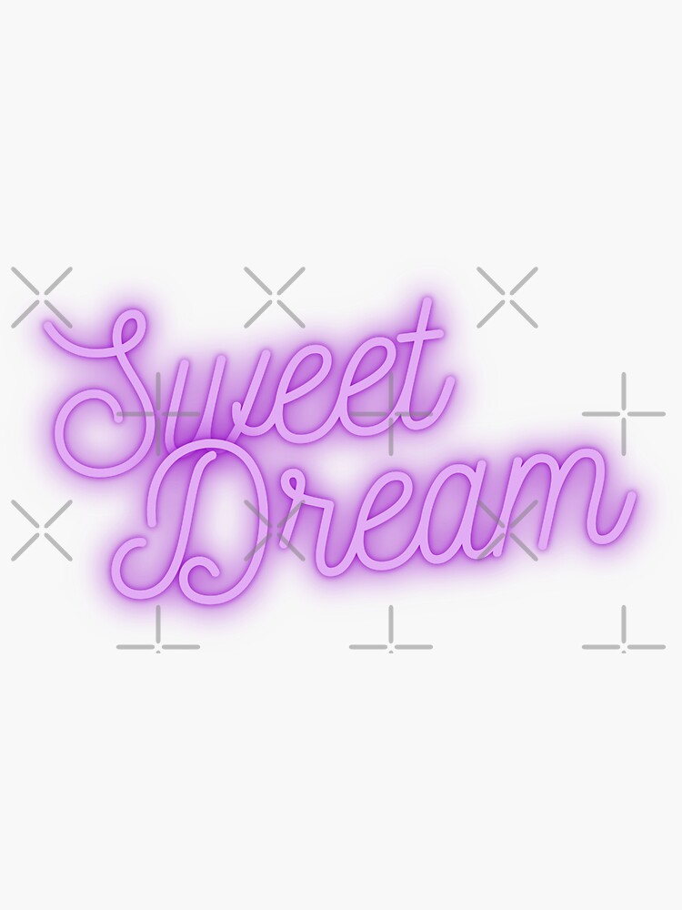 "Fluorescent Bright Neon Purple Sweet Dream Quote" Sticker by cation