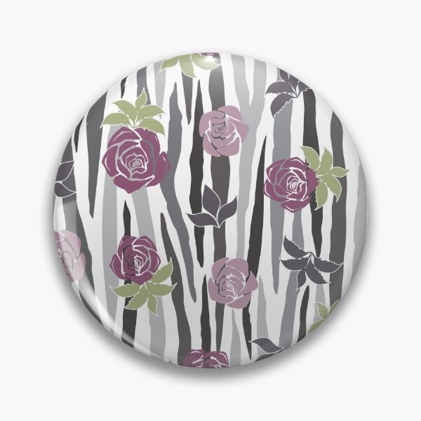Artikelvorschau, Zebrastreifen-Druck mit lila Rosen aus der Fancy Floral Zebra Collection entworfen und verkauft von CJAura by Claire Jane Johnson.