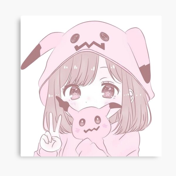 Cute Anime Girl Soft Aesthetic Canvas Print for Sale by Merch-For-All