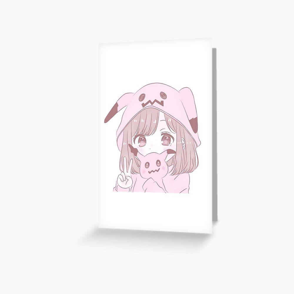 Aesthetic Anime Girl - Anime Kawaii Girl Classic . Greeting Card