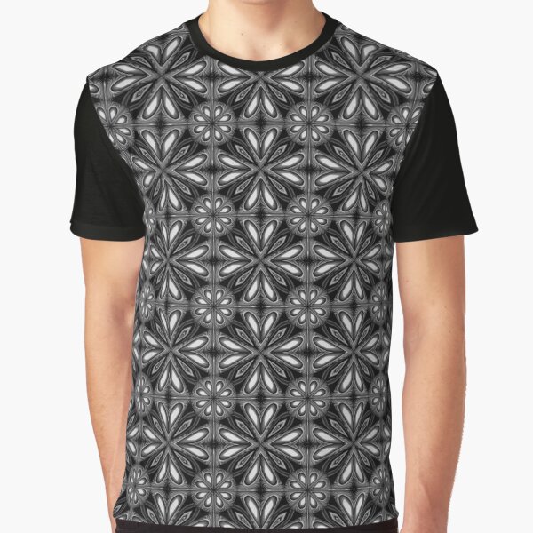 Black Spring Floral 02 Graphic T-Shirt