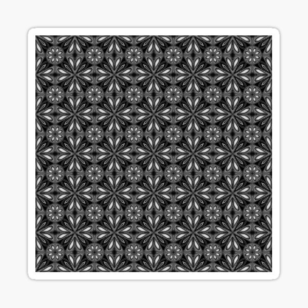 Black Spring Floral 02 Sticker