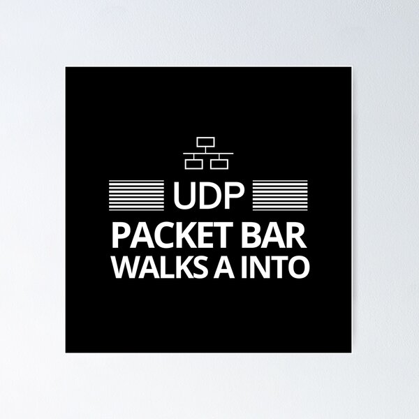 Item preview, UDP Packet walks into a bar  designed and sold by Vaishnavi Deo.