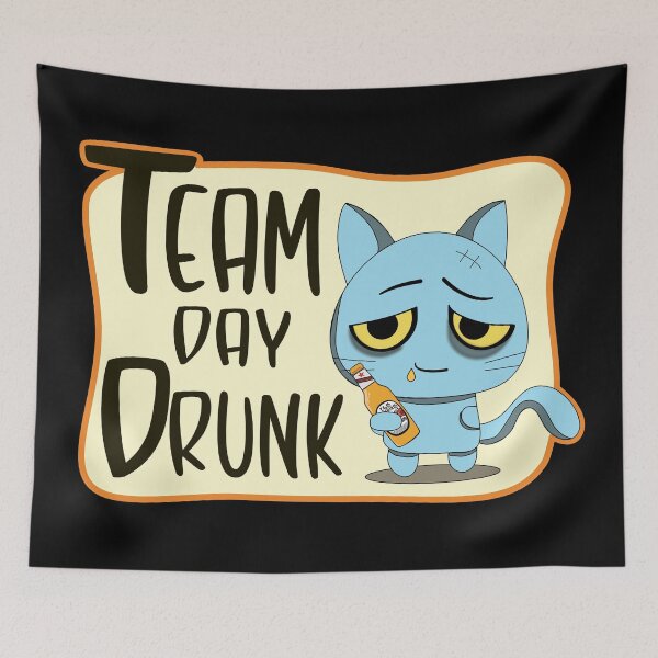 Item preview, Team Day Drunk Drinking Drunk Cat designed and sold by taby2you.