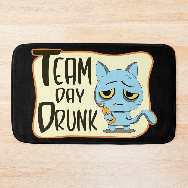 Item preview, Team Day Drunk Drinking Drunk Cat designed and sold by taby2you.