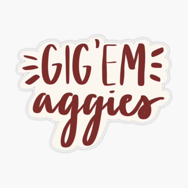 Texas A&M Aggie Gig 'Em Curly Print Decal