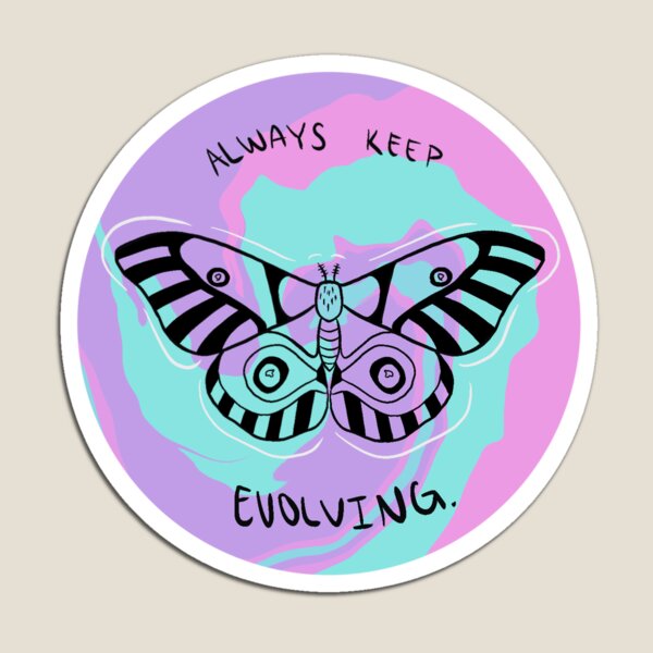 Item preview, Always Keep Evolving Moth Sticker designed and sold by halfbakedhanart.