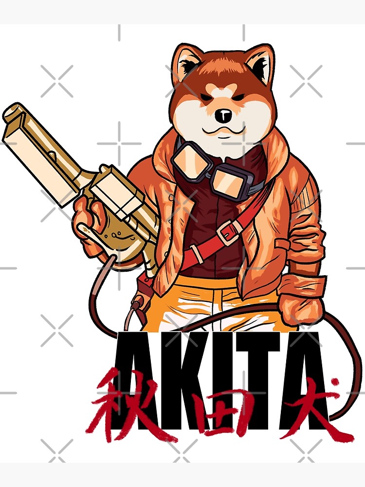 "Akita Dog (Akira Anime Style Parody)" Photographic Print for Sale by