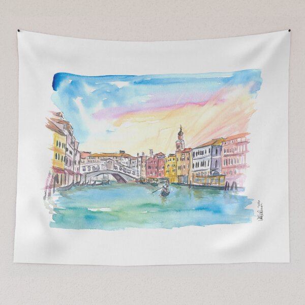 Item preview, Venice Rialto and Grand Canal At Sunset designed and sold by artshop77.
