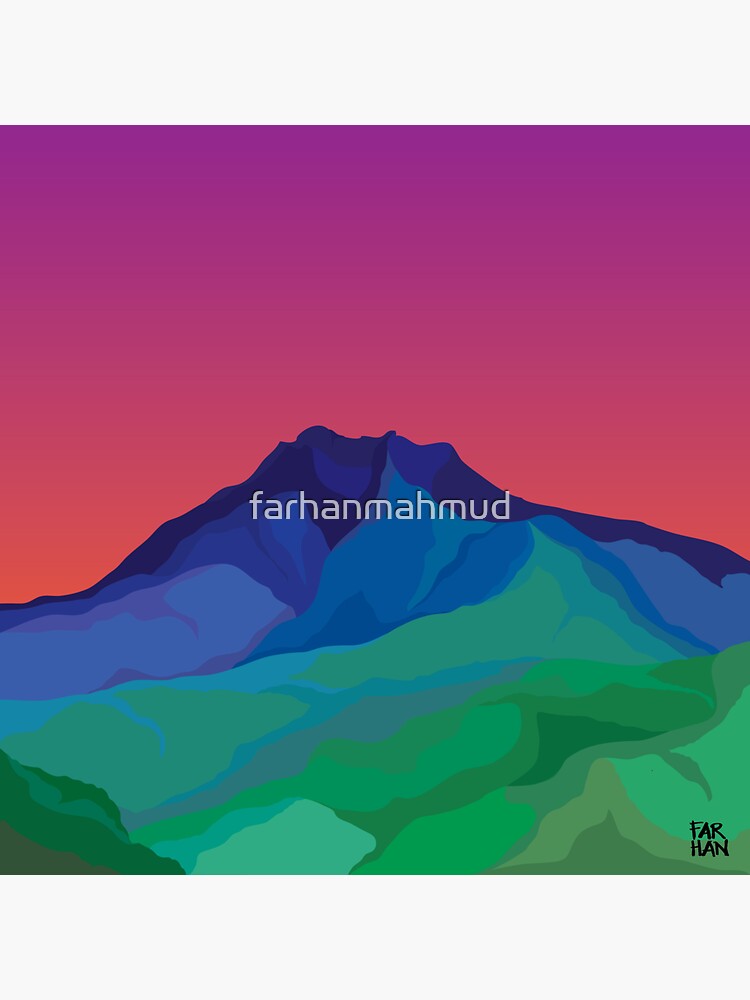 "A Tribute to Mount Kinabalu" Sticker by farhanmahmud Redbubble