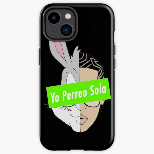 bad bunny yo perreo sola yhlqmdlg red box logo fan art máscara, póster, tapiz, lienzo tributo Funda resistente para iPhone