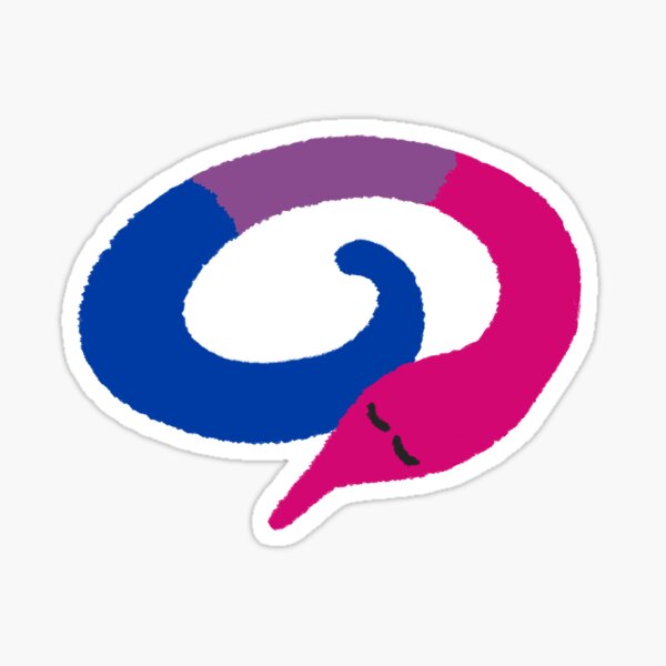 Sleepy Bi Rights Worm Sticker