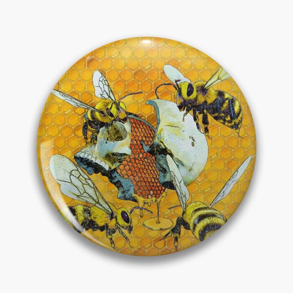 Item preview, Honey Comb Bee and Skull Hive designed and sold by NeoSkullArt.
