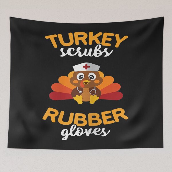 Item preview, Turkey Scrubs Rubber Gloves Thanksgiving Scrub Tops designed and sold by tichtodhe.